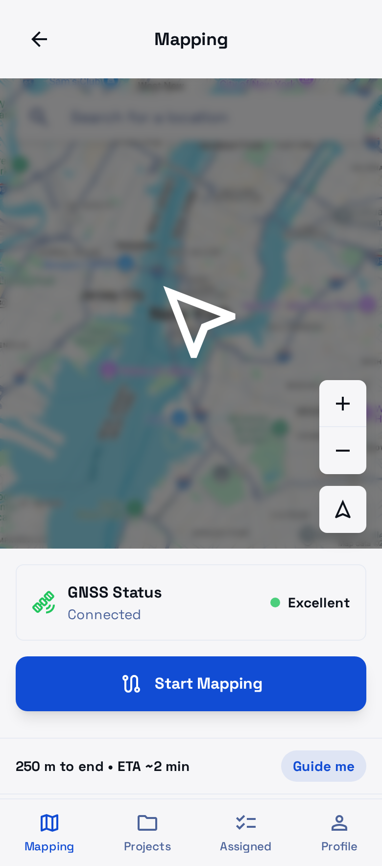 Surveyor recording wind turbine blade route